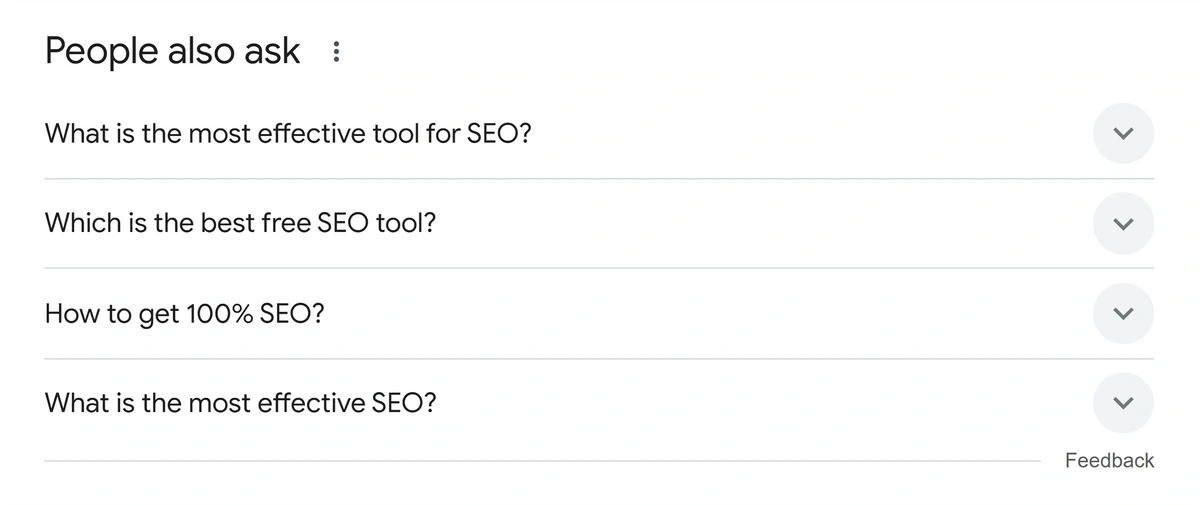 Google's People Also Ask box for an example search